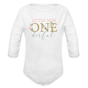 Little Miss Onederful Bodysuit - white