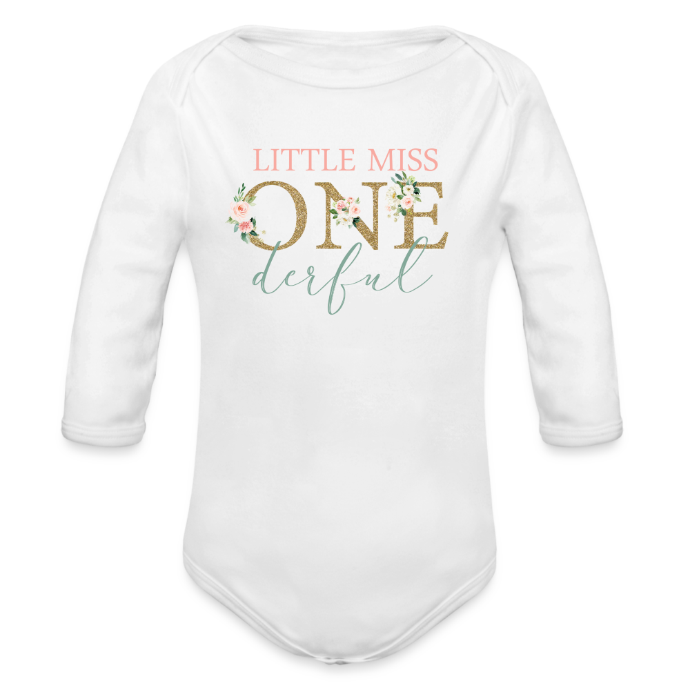 Little Miss Onederful Bodysuit - white