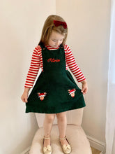 Load image into Gallery viewer, Red Stripe Deer pinafore set
