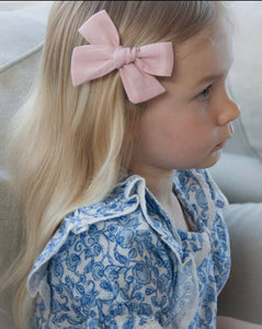 Ester Linen Bow - Pink