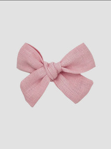 Ester Linen Bow - Pink