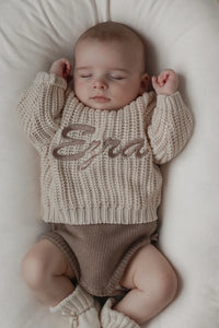 Personalised Chunky Sweater Oatmeal