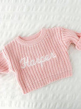 Load image into Gallery viewer, Personalised Chunky Sweater Baby Pink
