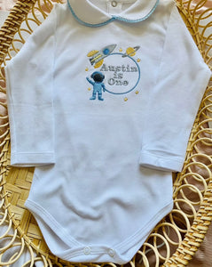 The Austin - Spaceman Embroidered Birthday suit (choice of product)