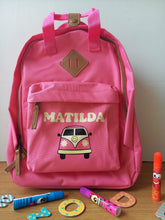 Load image into Gallery viewer, LWB Collection - Personalised School Bag (pink or green)
