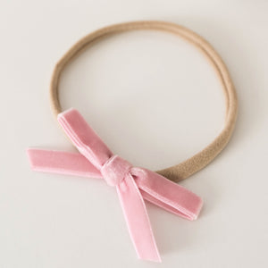 Rose Pink Velvet Bow