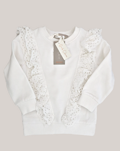 Sarah Colman - Broidery frill sweat top