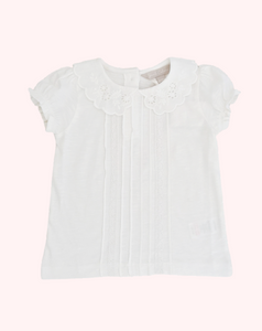 Sarah Colman - 3 Piece Frilly Collar T-Shirt, Skirt and Bow (Pink OR Cream T-Shirt)