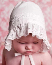 Load image into Gallery viewer, White Broderie Anglaise Bonnet
