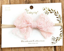 Load image into Gallery viewer, Baby Pink Lace Bow
