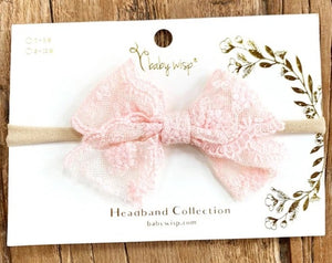 Baby Pink Lace Bow
