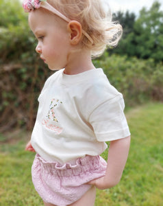 The Kacey - Personalised Floral Cream Tee