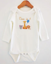 Load image into Gallery viewer, The Danny - Safari Embroidery 1st Birthday Bodysuit
