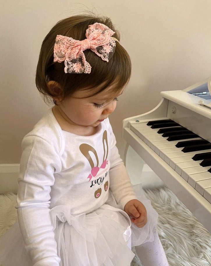 Baby Pink Lace Bow