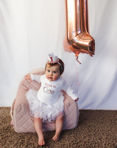 The Myah - Floral Rose Gold Birthday Bodysuit