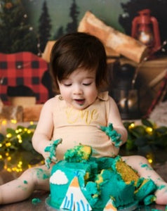 The Sonny - Beige and Gold 1st Birthday Romper