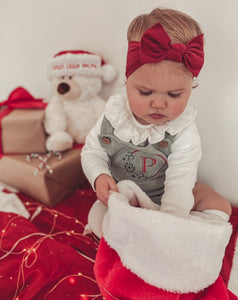 Snowflake Cord Romper Leg Dungarees