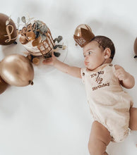 Load image into Gallery viewer, The Luca - Beige 1/2 Birthday Romper
