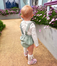 Load image into Gallery viewer, Mint Green Cord Romper Leg Dungarees
