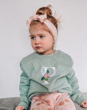 Load image into Gallery viewer, Spring Floral Initial (choice of pastel sweat colour)
