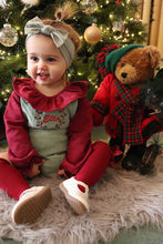 Load image into Gallery viewer, Green Holly Cord Romper Leg Dungarees
