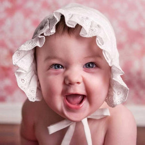 White Broderie Anglaise Bonnet