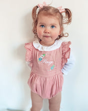 Load image into Gallery viewer, The Paige - Flower Garland Frilly Dusky Pink Romper
