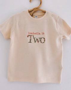 The Isabella - Peaches and Cream Birthday Tee