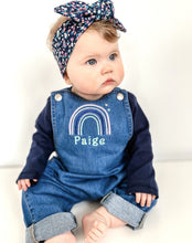 Load image into Gallery viewer, Baby Rainbow Denim Dungarees
