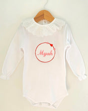 Load image into Gallery viewer, Frilly Collar Heart Garland Bodysuit
