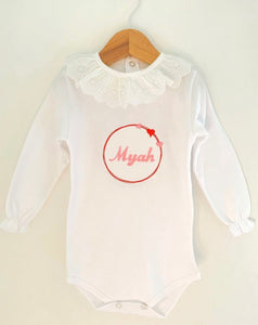 Frilly Collar Heart Garland Bodysuit