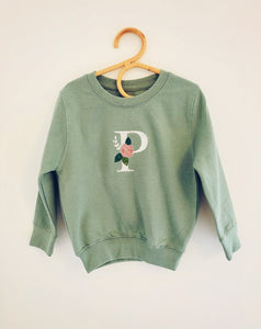 Spring Floral Initial (choice of pastel sweat colour)