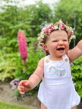 Load image into Gallery viewer, The Lily Mae - White  Birthday Dungaree Romper

