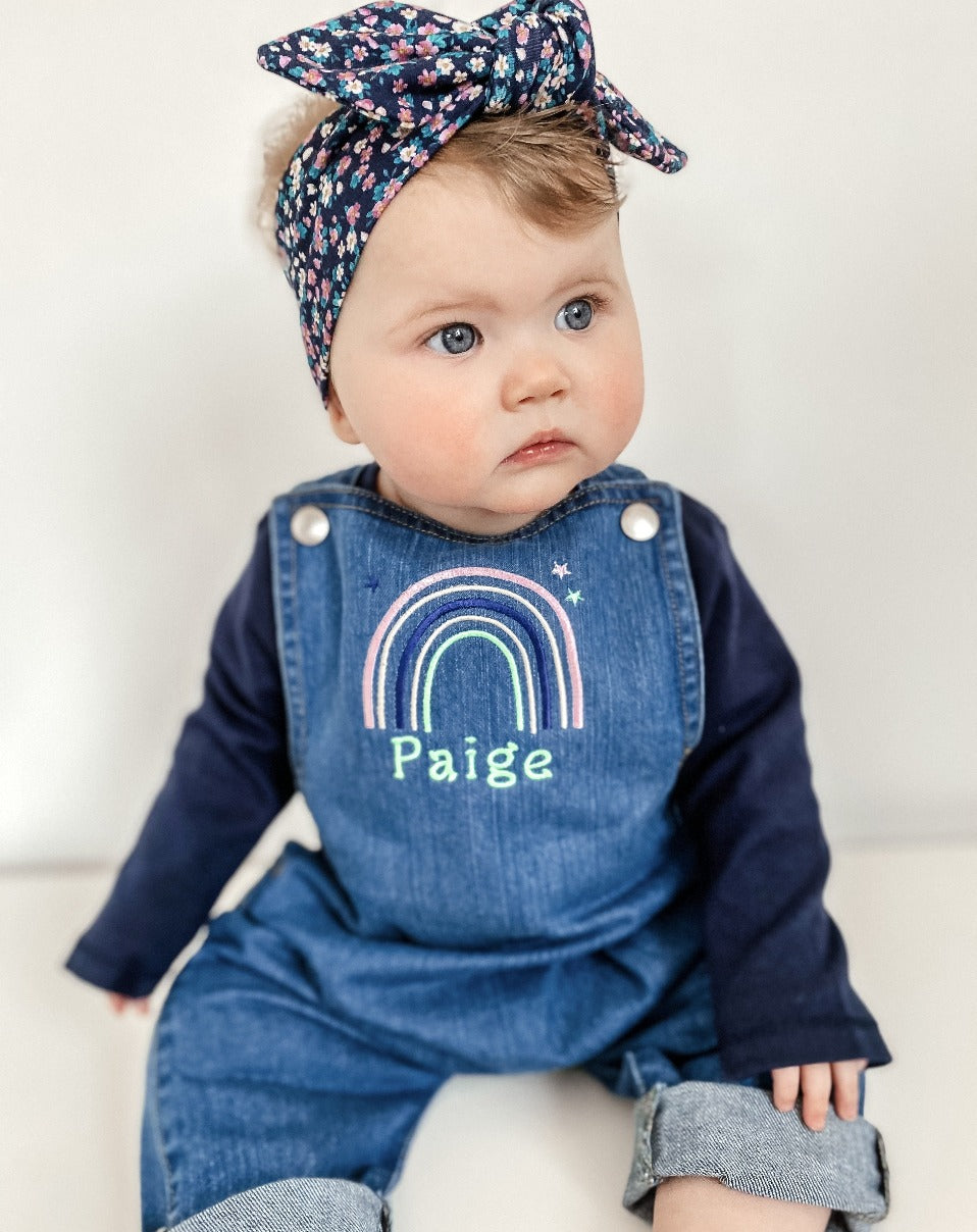 Baby Rainbow Denim Dungarees