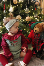 Load image into Gallery viewer, Green Holly Cord Romper Leg Dungarees
