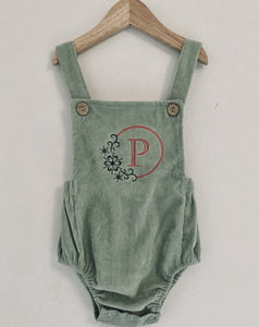 Snowflake Cord Romper Leg Dungarees