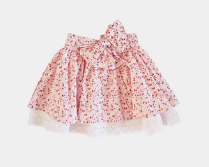 Sarah Colman - 3 Piece Frilly Collar T-Shirt, Skirt and Bow (Pink OR Cream T-Shirt)