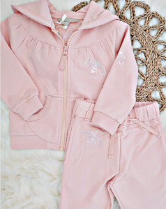 Sarah Colman - Pink Zip Through, jogger & T-shirt 3 PC  (Blush Pink)